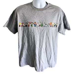 Peanuts By Jim Schulz Vintage Gray T-Shirt Christmas Charlie Brown Size Large